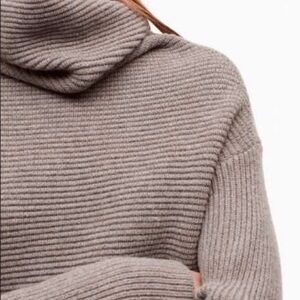 Cozy Aritzia Babaton Brown Mika Turtleneck Sweater